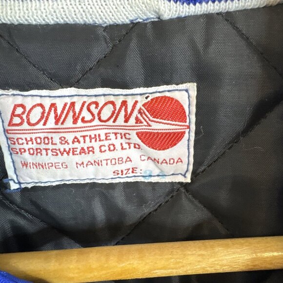 Vintage Women’s 34 Varsity Tiger Bomber Jacket Blue Satin Preppy Cheerleader 70s - Picture 6 of 7